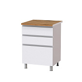 Шкаф нижний П6Р3 кухня Плейона без столешницы (Белый)