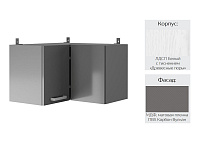 Шкаф верхний угловой УВП-360 кухня Осло (Белый/Карбон вулкан)