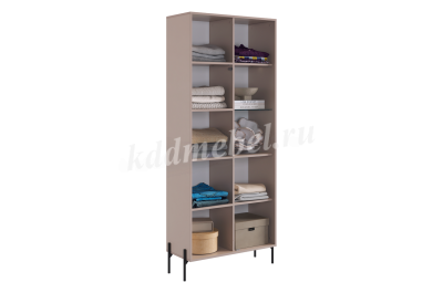 Шкаф двухдверный Доминика со стеклом (Кашемир/Дуб крафт золотой)