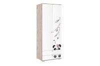 Шкаф двухдверный с доводчиками Панда 55.01 (Дуб мария/Белый) 