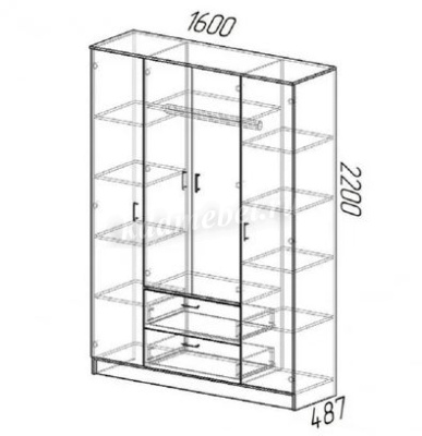 Шкаф Квадро (Дуб Вотан/Белый)