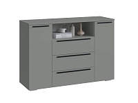 Комод Люмьер 3 ящика 2 ств. (Шиншилла серая)