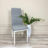 Стул обеденный F-17 (F-261-3) (Светло-серый/Ткань А-02-6/Ноги белые)