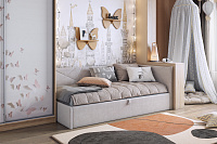 Тахта Квест 0.9 с подъемным механизмом (Крем велюр)