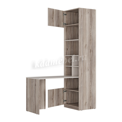 Стол письменный-шкаф Урбан (Дуб смоки/Кашемир) 