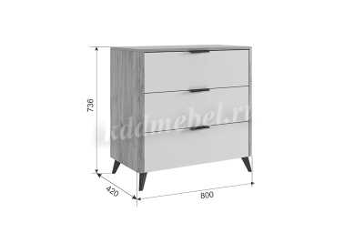 Комод Адам (Дуб крафт золотой/Белое дерево)