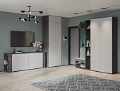 Стол-комод Левый (Черный ясень/Перламутр)