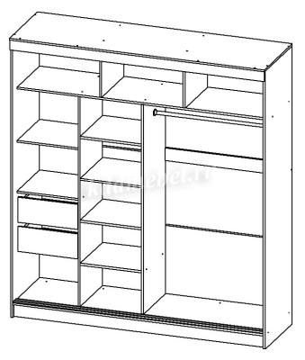 Шкаф-купе Танго-2 2000 (Анкор светлый)