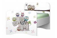 Кровать Смарти 0.8*1.6 (Белый/Фотопечать Совята)