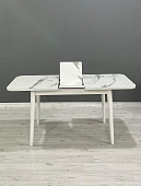 Стол обеденный Осло-2 раздвижной (Белый мрамор/Опора черная)