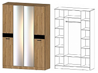 Шкаф Гамма 4-х створчатый (Дуб вотан)