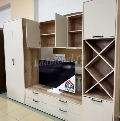 Гостиная Оливия (Дуб делано светлый/Сатин) 