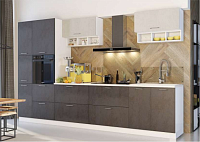 Кухня угловая Шарлотта 1.1*2.0 (Бетон серый/Бетон графит)