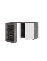 Стол-комод ПРАВЫЙ Ясень черный - Перламутр