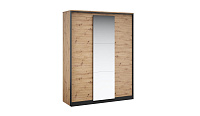 Шкаф Тринити 3-х дверный с зеркалом (Дуб онтарио/Черный)