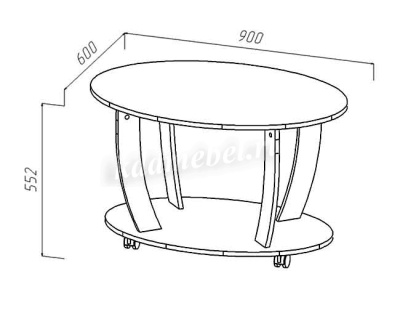 Стол журнальный Овальный (Ясень шимо светлый)