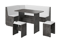 Кухонный уголок Том (Ателье темный/Белый) к/з