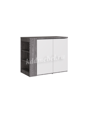 Стол-комод Левый (Черный ясень/Перламутр)