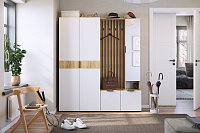 Прихожая Бери К-3 (Дуб крафт золотой/Белое дерево)