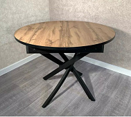 Стол обеденный раздвижной пластик Арчи (Дуб вотан/Опоры черные)