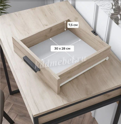 Стол письменный Стелла (Дуб крафт серый/Черный)