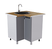 Шкаф нижний мойка угловая УМП кухня Крафт без столешницы (Дуб сонома/Бетон темный)