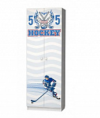 Шкаф Смарти 2-х створчатый (Белый/Фотопечать Хоккей)