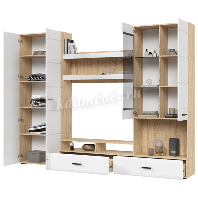 Гостиная Либерти (Дуб сонома/Белый глянец)