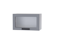 Шкаф верхний со стеклом 6ХС кухня Осло (Белый/Карбон светлый)