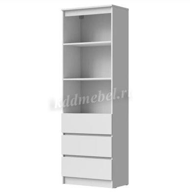 Стеллаж Лето-3 0.6 (Белый гладкий)