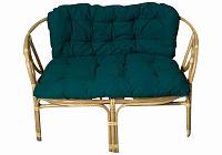 Диван двухместный RJG-Bolima (Ротанг №4, ткань JPN DRILL 034)