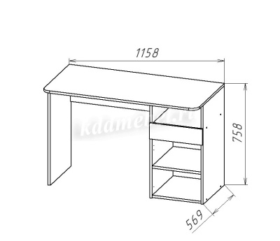Стол письменный Геометрия-9 (Белый/Делано светлый)