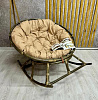 Кресло Papasan Rocking (Ротанг №6, ткань Matador 016)