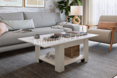 Стол журнальный Адам 1 (Белый рамух) 