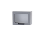 Шкаф верхний со стеклом 5ХС кухня Осло (Белый/Карбон Пепел)