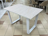 Стол обеденный раскладной Флинт-2 (Столешница Калангут 933/Опора Белый муар) (2 кат.)