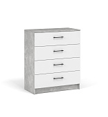 Комод Чикаго 4ящ (Ателье светлый/Белый)