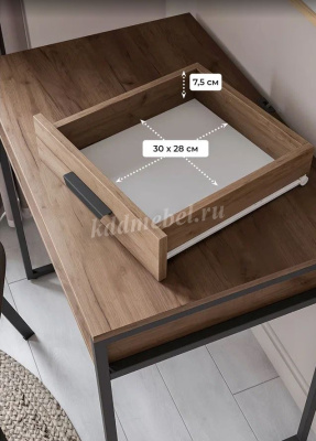 Стол письменный Стелла (Дуб крафт табачный/Черный)