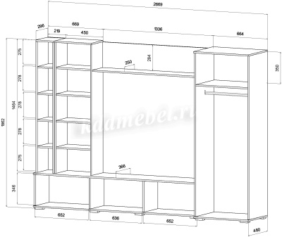 Гостиная Леванте (Дуб вотан/Графит)
