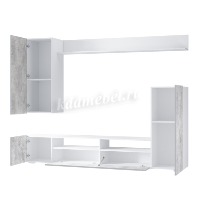 Гостиная Диаманд (Белый/Цемент светлый)