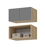 Антресоль-800 ЛИОН (Дуб крафт золотой/Графит серый)