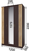 Шкаф Кано 1200 КПШ-2 (Венге/Дуб крафт золотой)